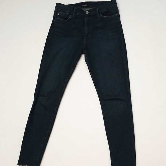 Hudson High-rise "Blair" Skinny Jeans w/ Dark Wash - Picture 4 of 7